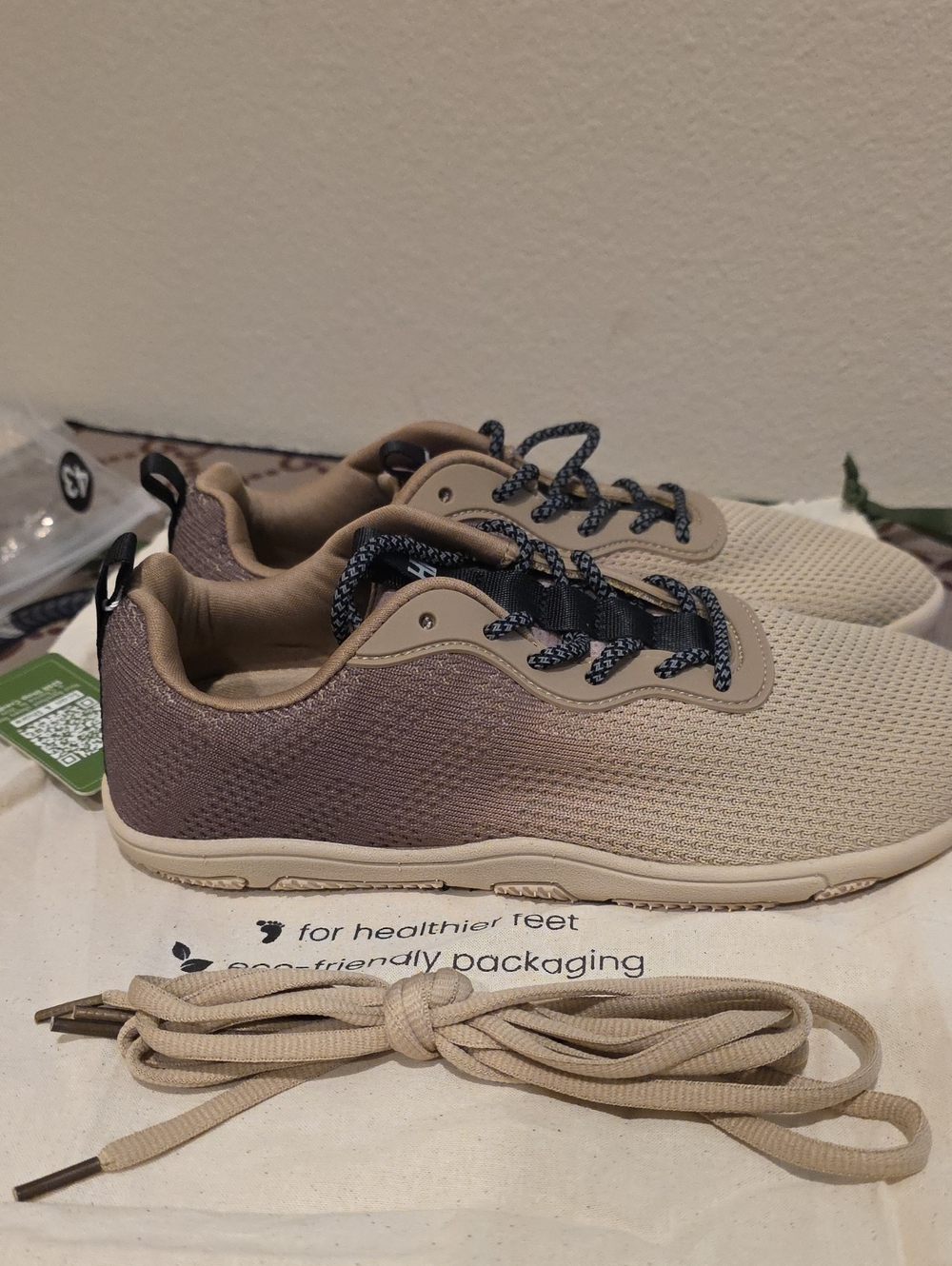 HF Beige Mesh Athletic Sneakers Womens Size 8.5 - Picture 6 of 9